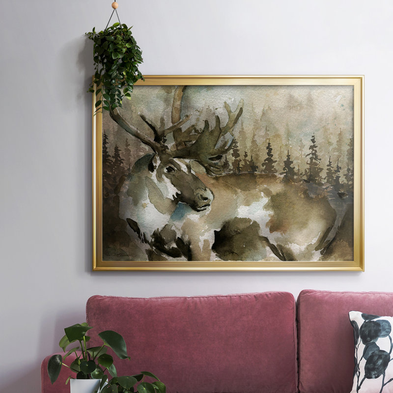 Toile tendue avec cadre Lodge Twilight III, H 26 po x l 38 po x P 1,5 po, Or