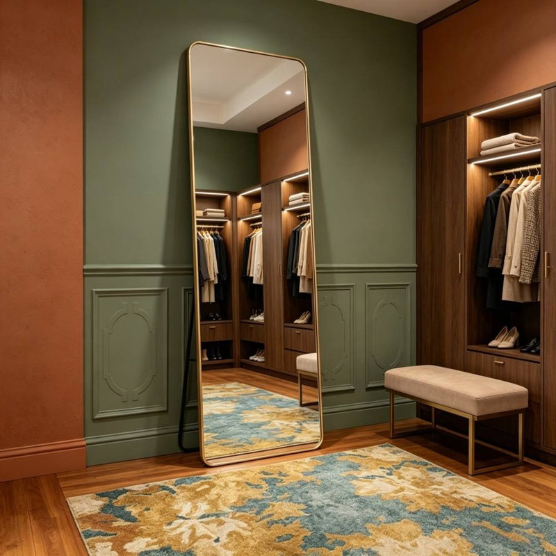 Rectangular Mirror Full Length (Gold)
