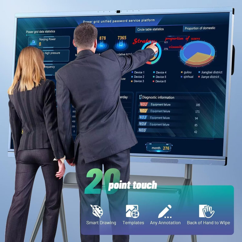 Écran interactif JYXCN 65 pouces avec écran tactile 10 points pour une collaboration en équipe? Moniteur 4k