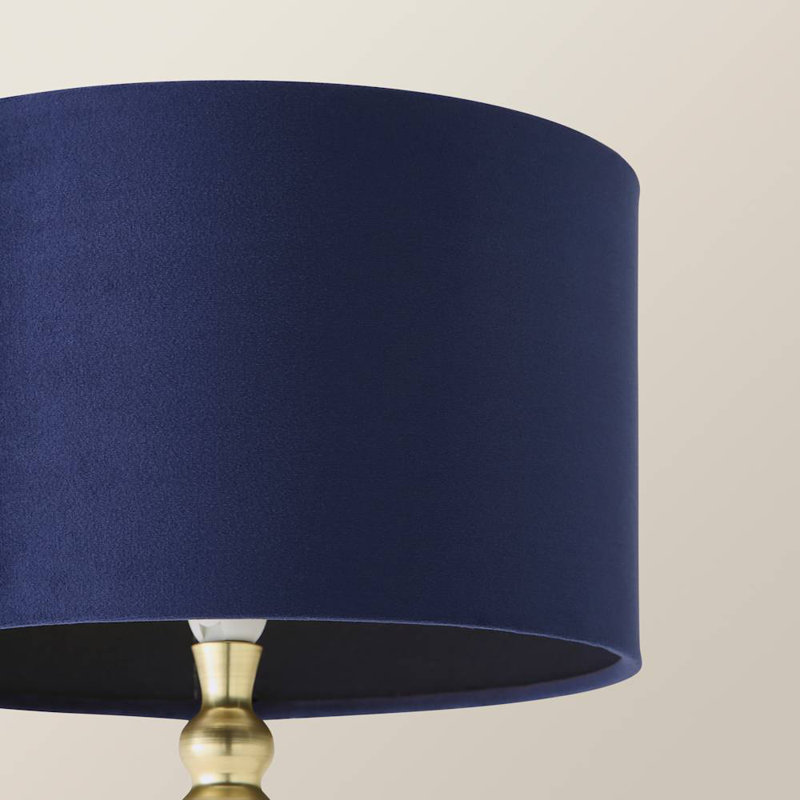 Reselva Metal Table Lamp, Gold Base/Navy Blue Shade
