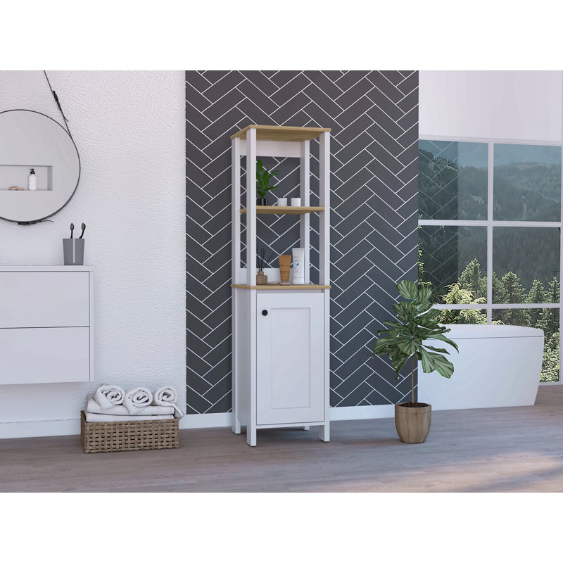 Armoire à linge à 4 tablettes, Blanc