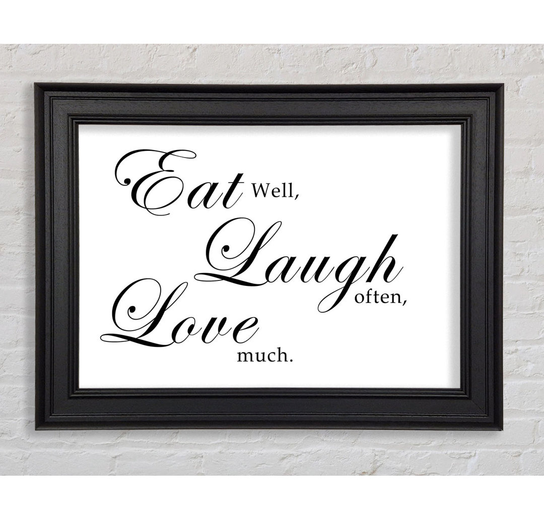 Küche Zitat Eat Laugh Love Chocolate Gerahmter Druck