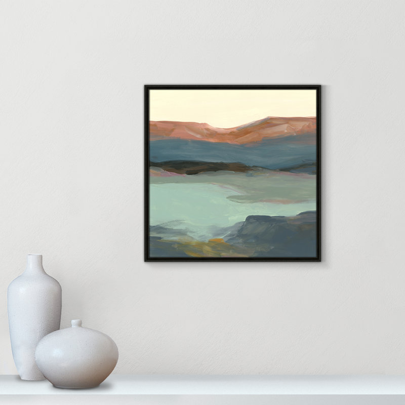 «Euzelia Rolling Bluff» par Carol Robinson - reproduction d'art, H 25,5 po x l 25,5 po, Toile encadrée, Noir