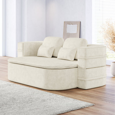 Canapé-lit pliable 75 po 2-en-1, canapé-lit convertible en mousse avec couverture multifonctionnelle, canapé-lit pliant en chenille, canapé-lit pour salon