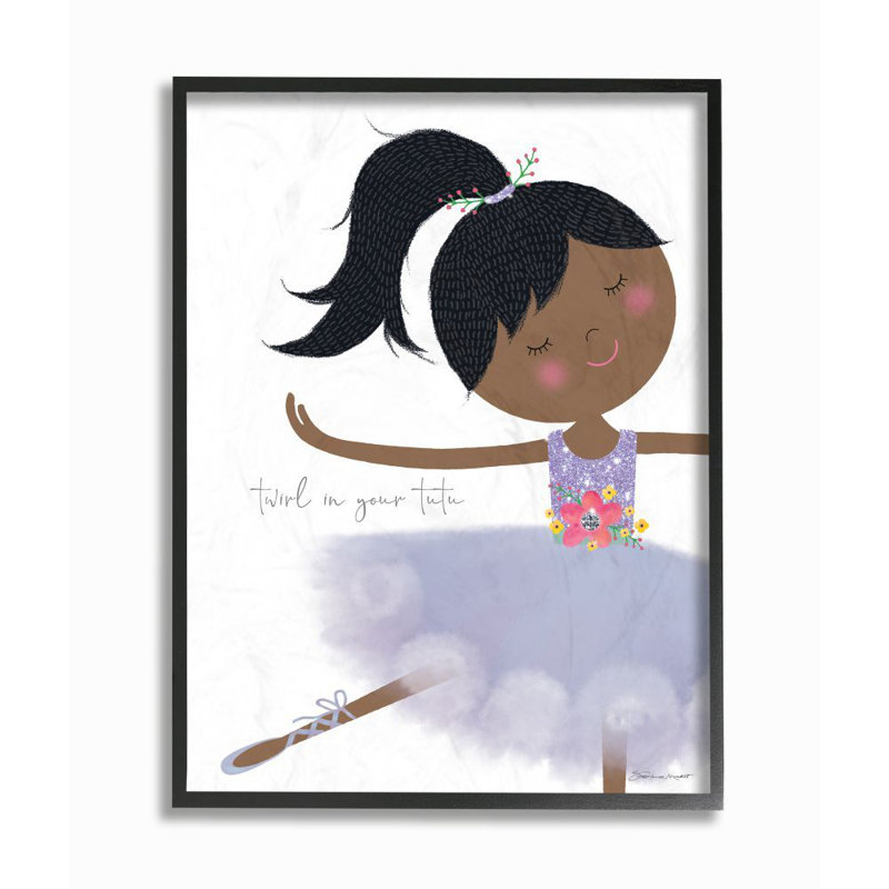 Décoration murale pour enfants Gesche, H 14 po x l 11 po x P 1,5 po, Giclée encadrée noir minuit