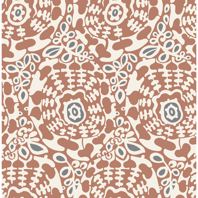 Ayalisse Floral Wallpaper Double Roll, Red