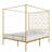 Queen Size Metal Canopy Bed Frame with Headboard and Footboard-602410940