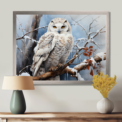 Winter Snowy Owl Landscape - Art mural paysage d'hiver