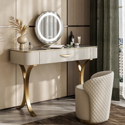 Makeup Vanity with Light mirror,1 drawers