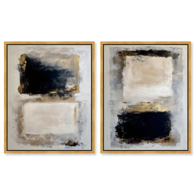 «Beige Void Duo», reproduction d'art sur toile par Art Remedy, 30 x 36
