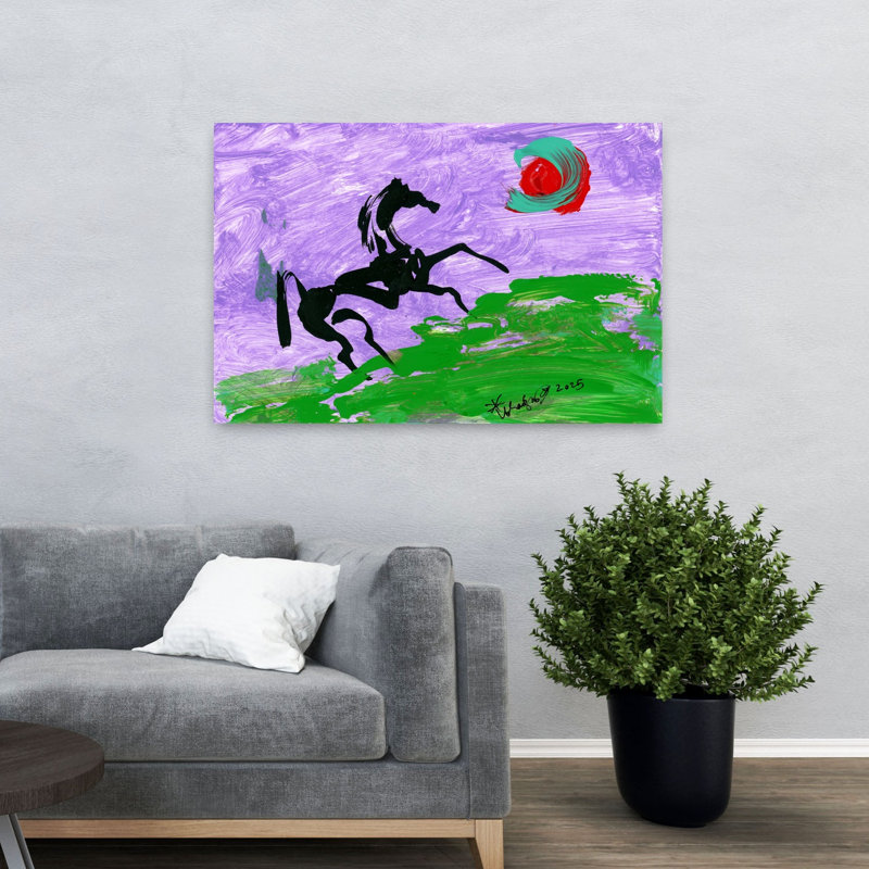 Abstrait cheval mauve abstrait, art dramatique, paysage, cheval