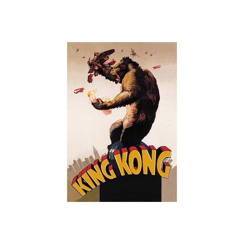 Grande affiche rétro kong, H 66 po x l 44 po x P 1,5 po