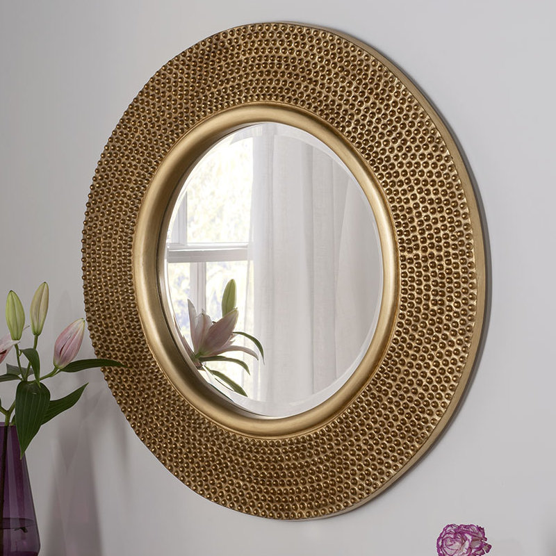 Julien Round Mirror, Gold Leaf