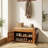  Brown Bamboo Shoe Storage Bench with Side Shelves & Hidden Seat Compartment – Entryway Bench for Several Pairs of Shoes, Lift-Top Cushion, Grille Doors-677634832