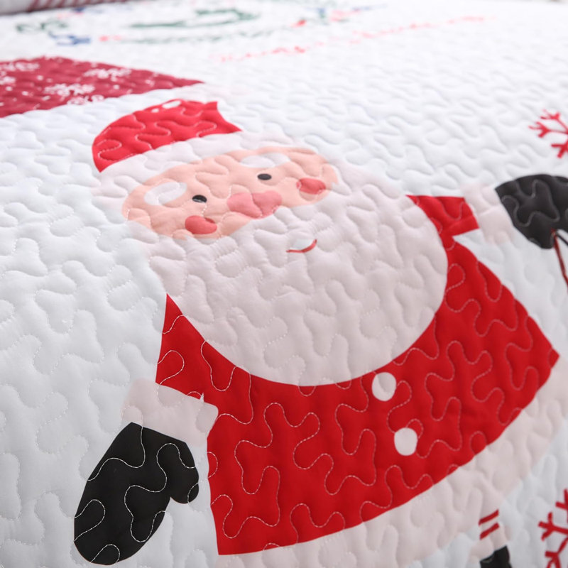 Christmas Quilt Set - Lightweight Soft Christmas Bedspread for Holiday Bedroom Decor (Quilt with 2 Shams)