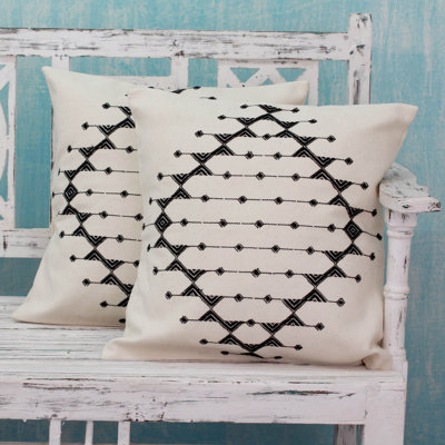  Monochrome Galaxy Patterned Cotton Pillow Cover