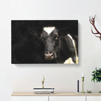 Peering Cow - Wrapped Canvas