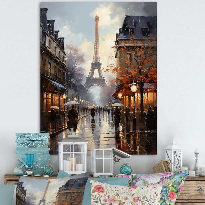 Eiffel Paris au 19e siècle - art mural Paris, H 32 po x l 24 po x P 1 po, Toile tendue