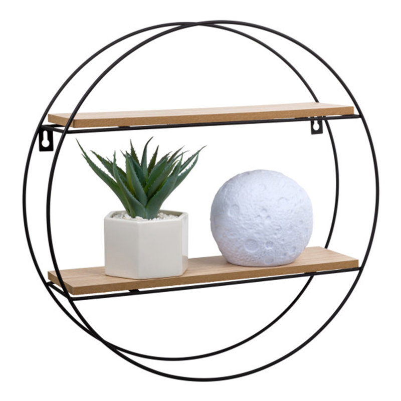 Gurdon 2 Piece Circle Metal Tiered Shelf with Adjustable Shelves