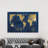 Indigo World Map by Carol Robinson - Print on Canvas-674652119-764887176