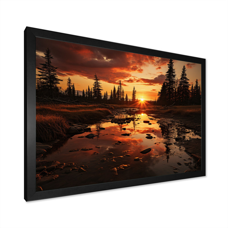 Blairsden Canada Sunset Bliss - imprimé, Cadre photo noir, H 24 po x l 32 po x P 1 po