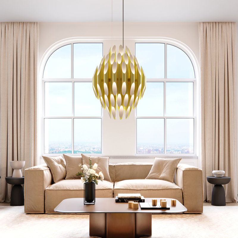 Chimes 90 - Light LED Chandelier, Satin Brass