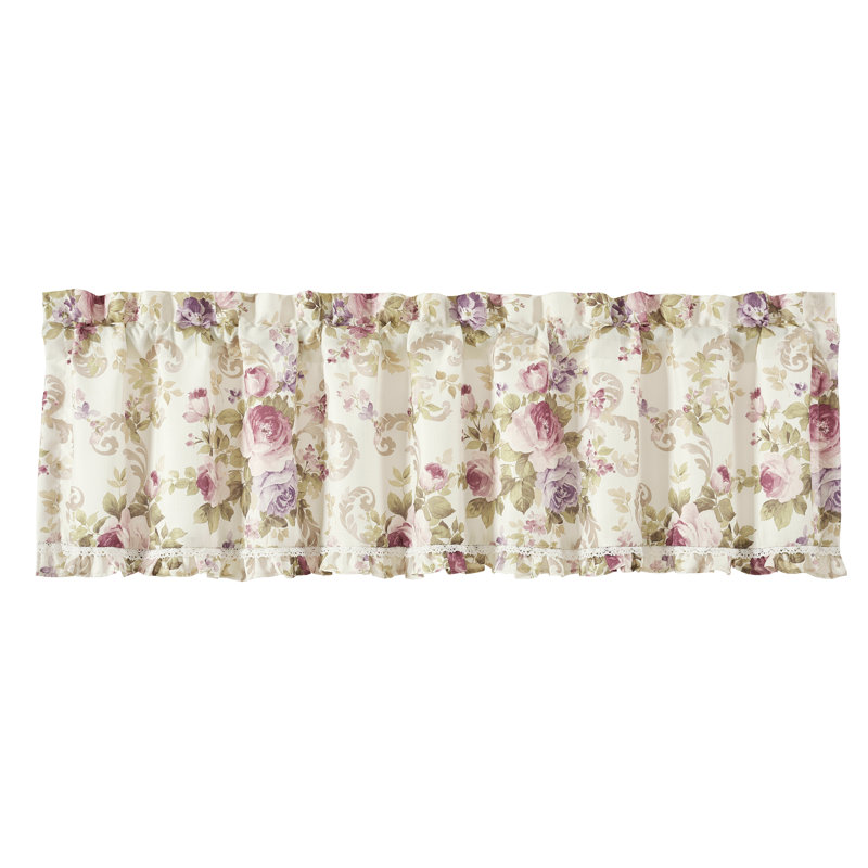 Chambord Floral Lavender and Taupe Polyester Window Valance