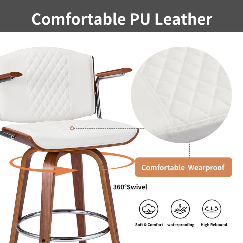 Tabourets de bar pivotants, Blanc