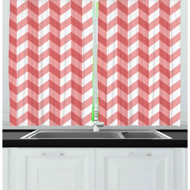 Chevron Pointed Kitchen Curtain