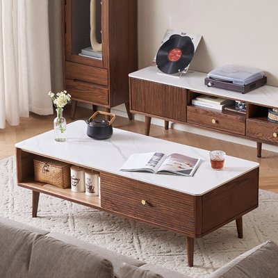 Solid Wood Coffee Table North American Oak Modern Design Stylish Furniture for Living Room