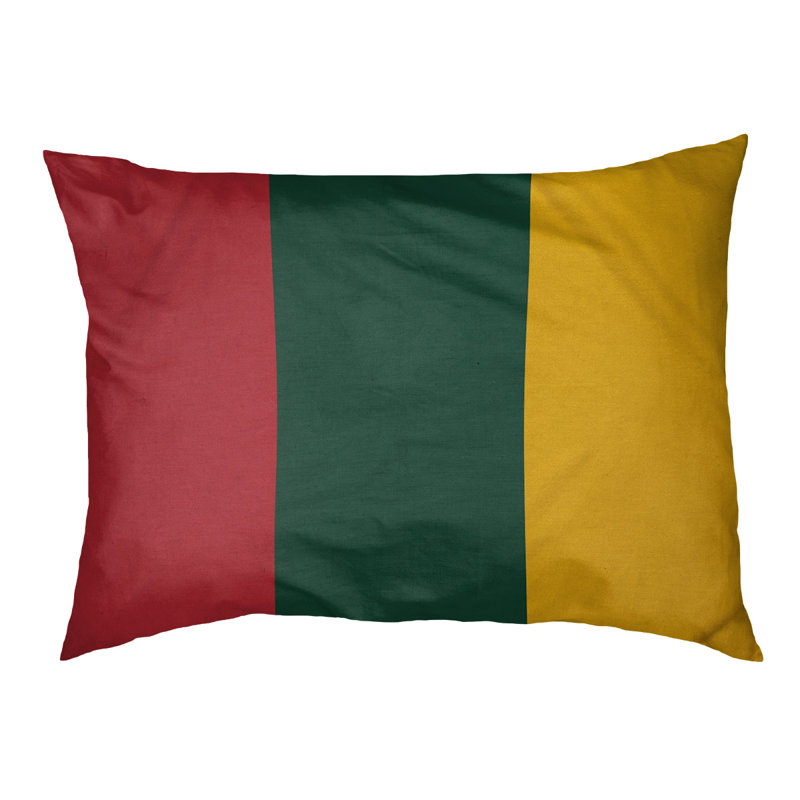 Coussin rectangulaire designer Los Angeles Anaheim, Grand (L 40 po x l 50 po), Fer rouge / vert forêt / or récolte
