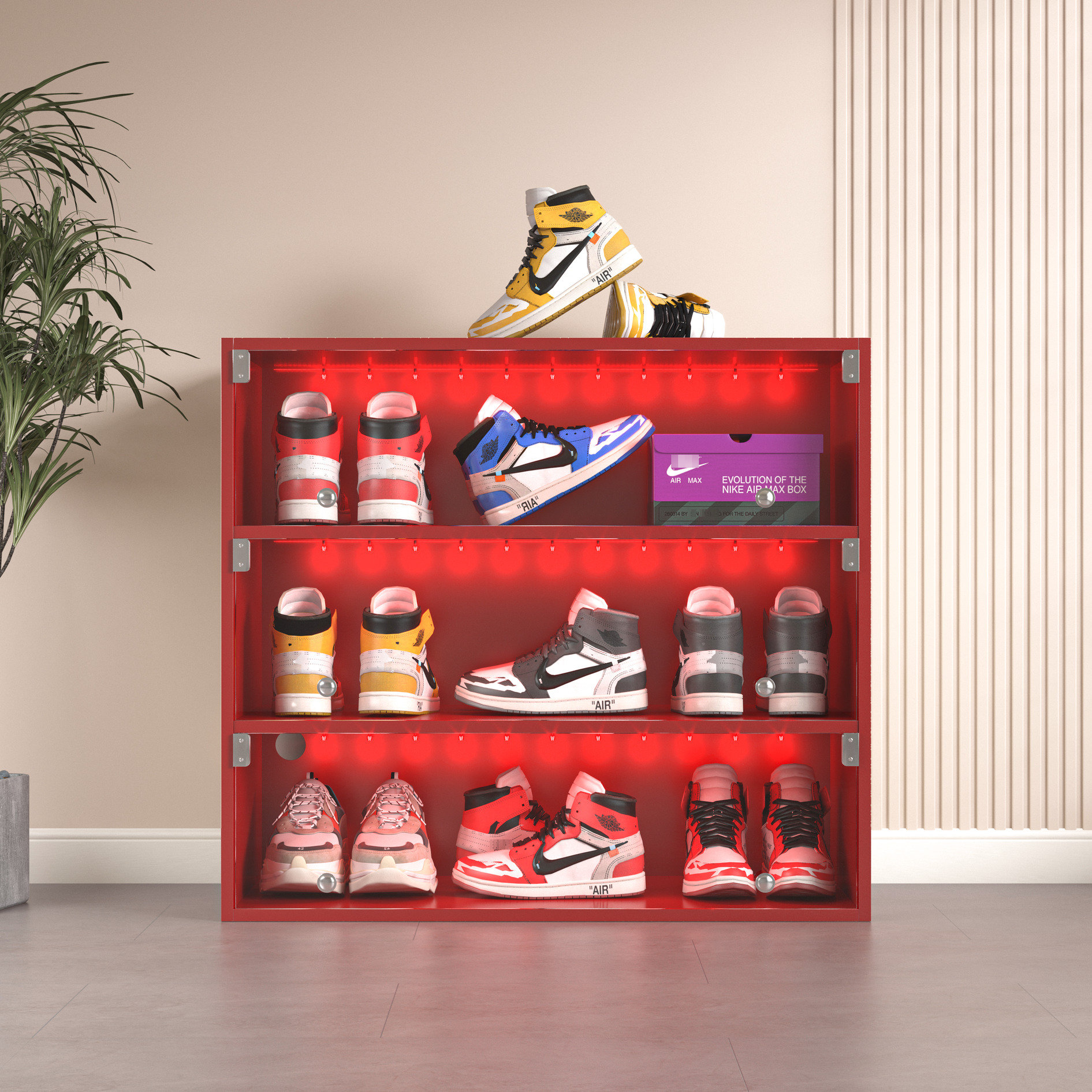 Wrought Studio™ Led Shoe Box Cabinet With Glass Doors - Wood ...