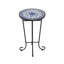 French Country Outdoor Side Table with Weather-Resistant Ceramic Top-125119877
