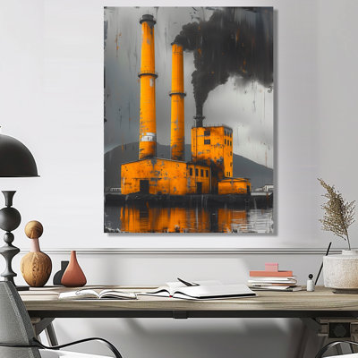 «Yellow Power Electric Eclipse Power Plant II - Power Plants», art mural