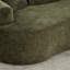 Canapé incurvé en chenille avec 3 coussins, couleur olive, assise profonde idéale pour appartement, mousse à mémoire de forme, sans assemblage, sans animaux, supporte jusqu'à 136 kg, faible capacité de soutien, peu encombrant