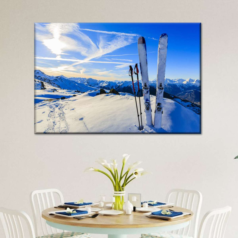 Snowy Mountain Ski Trip sur toile, H 24 po x l 36 po x P 1,25 po