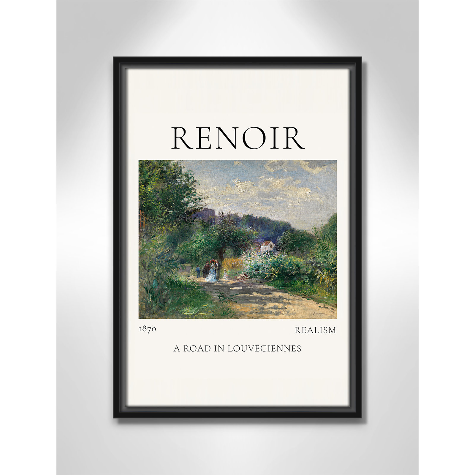 Rocchetto "A Road in Louveciennes" Print, Black Floater Frame, No, 19.5" H x 13.5" W x 2" D