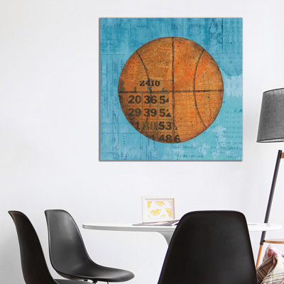 Play Ball IV Blue by Courtney Prahl - Wrapped Canvas Print