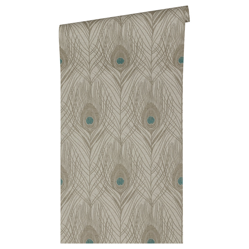 Absolutely Chic 10.05m x 53cm Metallic Paste the Wall Wallpaper Roll, Blue, brown and grey