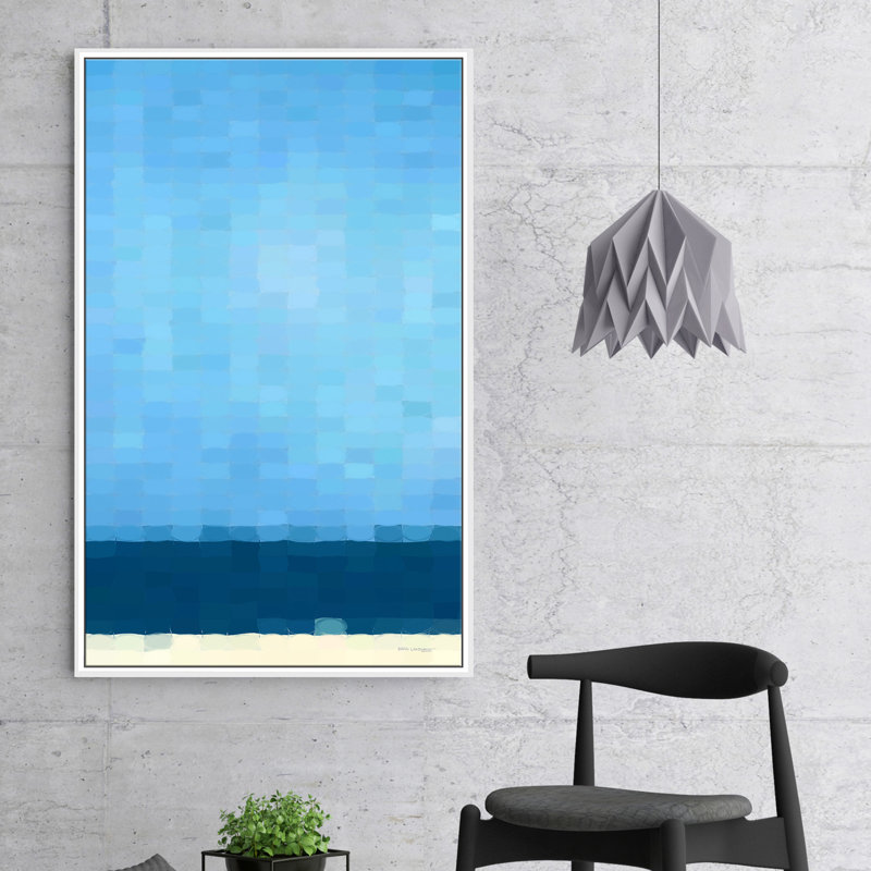 « summer beach », reproduction d’impression sur toile en bleu, H 33,5 po x l 21,5 po