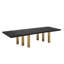 Table de salle à manger extensible Bravo, plateau noir mat et base or mat-1295875596-1295875595