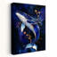 Elegant Blue Whale Abstract Dreamy Elegant Whale Ocean Wall Art Print 1 Piece Wrapped Canvas Wall Art-41107947
