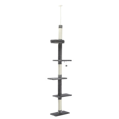 Interactive adjustable 5-tier floor-standing cat tower