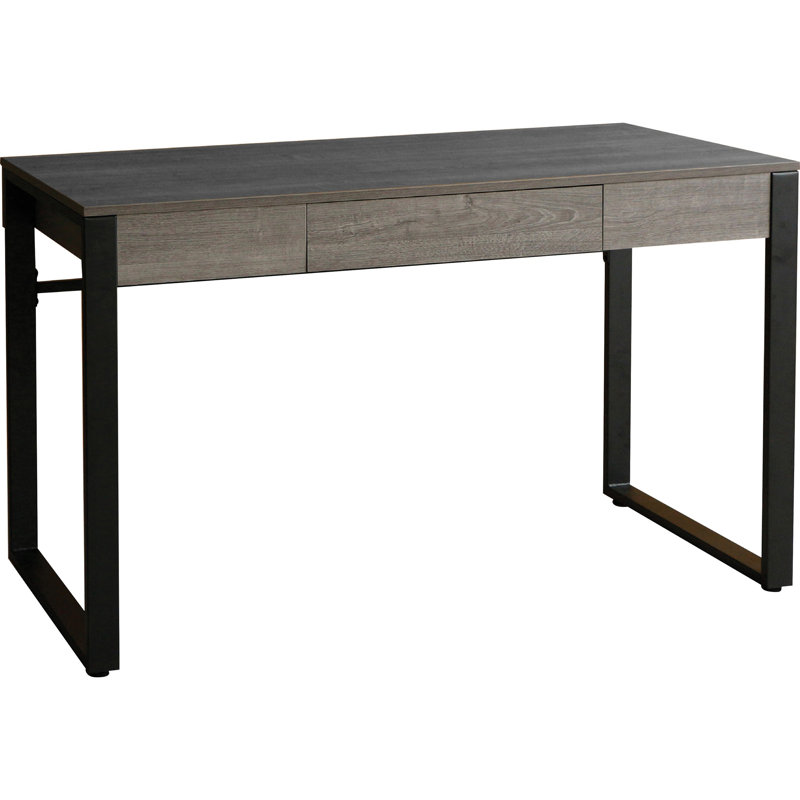 Soho Charcoal 47" Modern Desk with Steel Base and Drawer