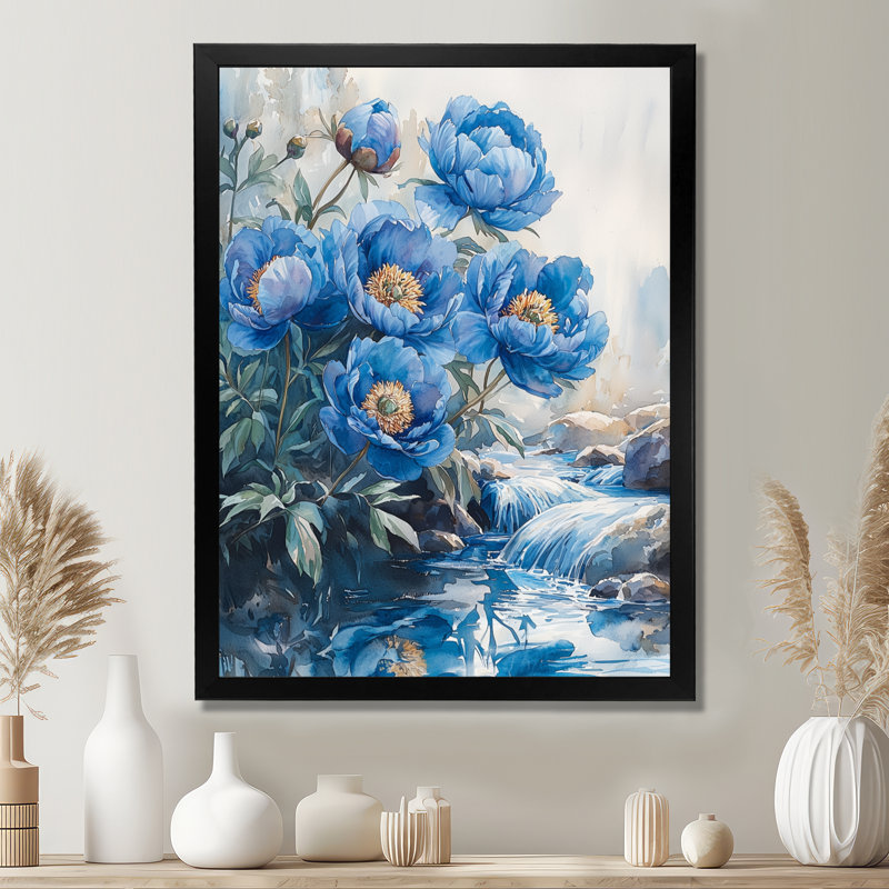 Ingles - Salon d'art mural floral, Noir, noir, noir, noir, H 20 po x l 12 po, Reproduction encadrée d'une seule photo