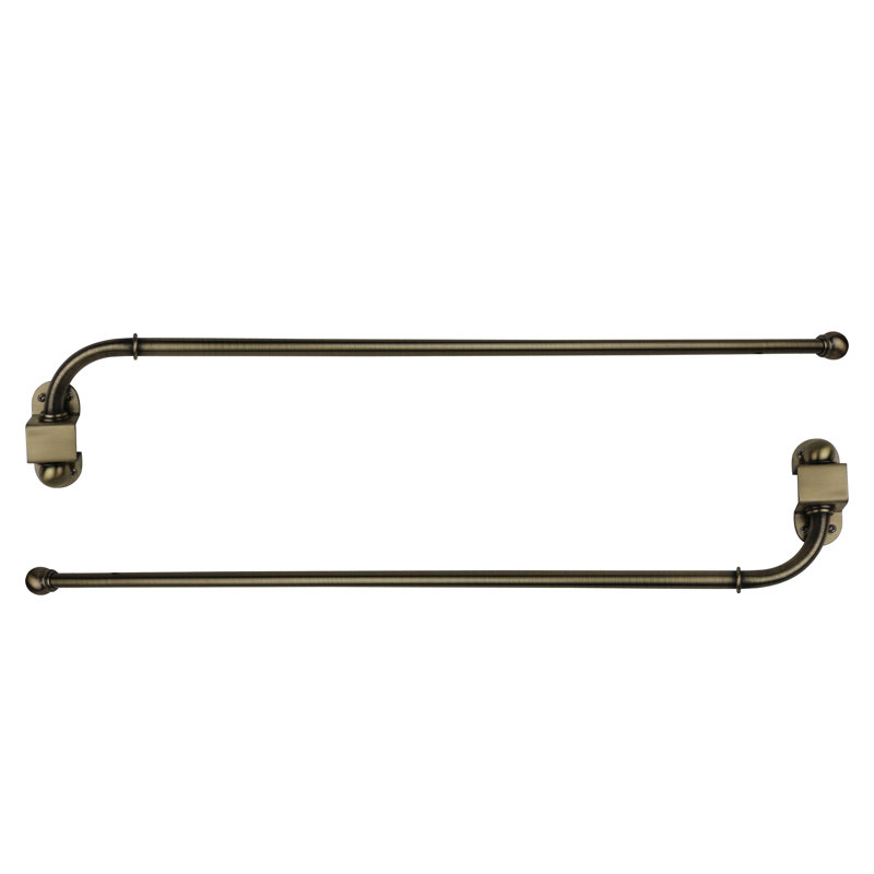 Tringle à rideaux simple Pennie, Laiton antique, H 0,5 po x l 38 po x p 0,5 po