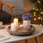 Round Wooden Decorative Tray For Coffee Table - Rustic Farmhouse Style With Beaded Distressed Design - Versatile Centerpiece For Living Room, Dining Room, Kitchen Counter And Entryway-481415652-481415648