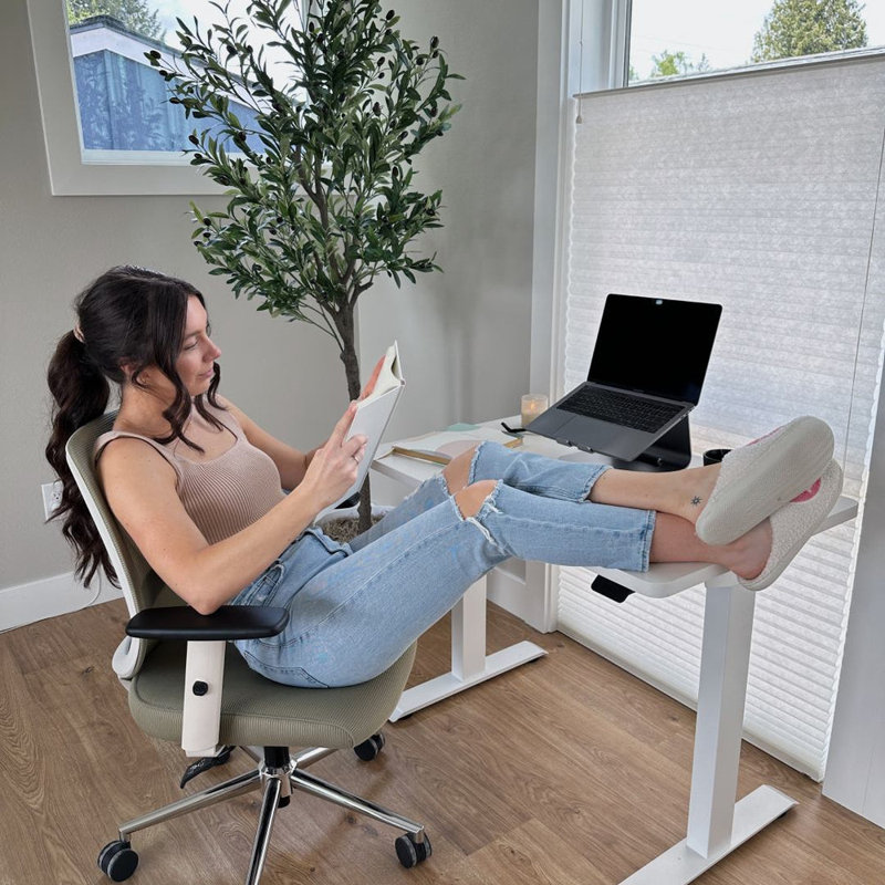 Duo Standing Desk, White, White, 47.3" H x 48" W x 24" D