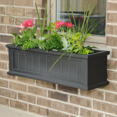 Selevae Resin Window Box Planter with Water Reservoir