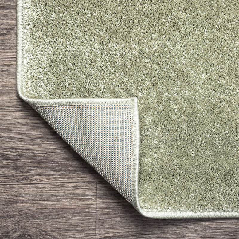 Tapis vert uni à poils courts Aricel, Tapis de couloir 2 pi x 12 pi